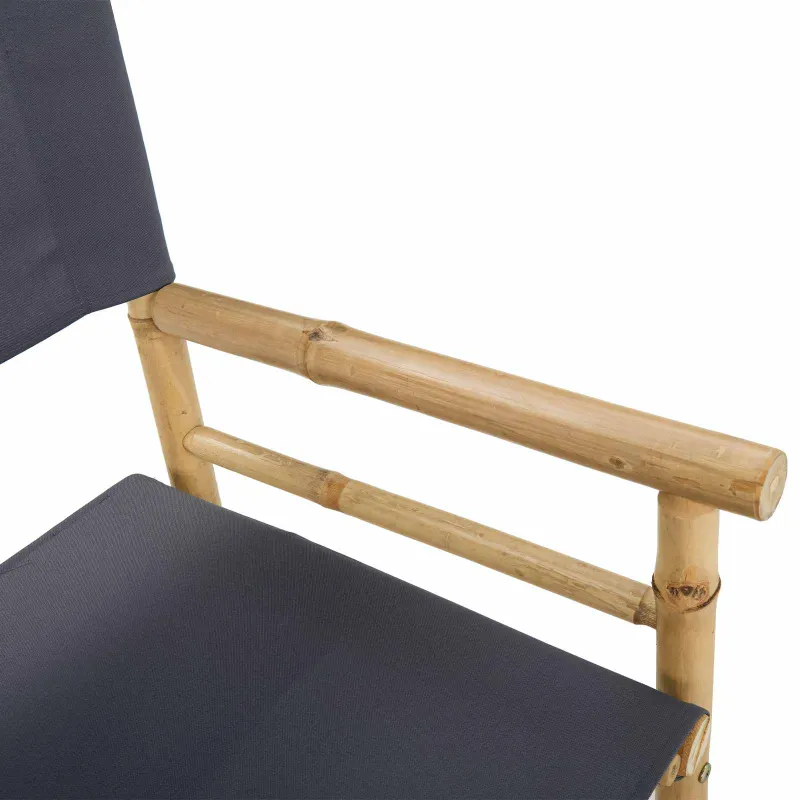 Sulankstoma režisieriaus kėdė 2 pcs Natūrali Bambukas