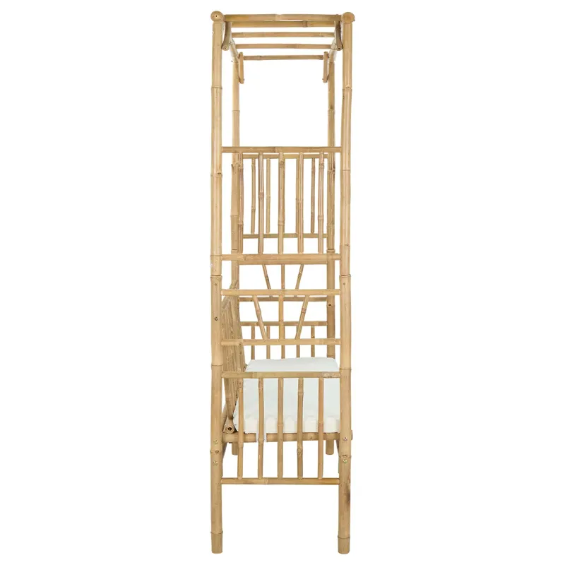 Sodo arka su suoliuku Kreminė balta 115 x 50 x 205 cm Bambukas