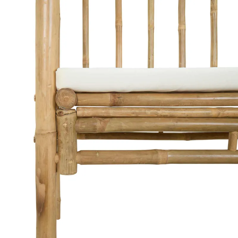 Sodo arka su suoliuku Kreminė balta 115 x 50 x 205 cm Bambukas