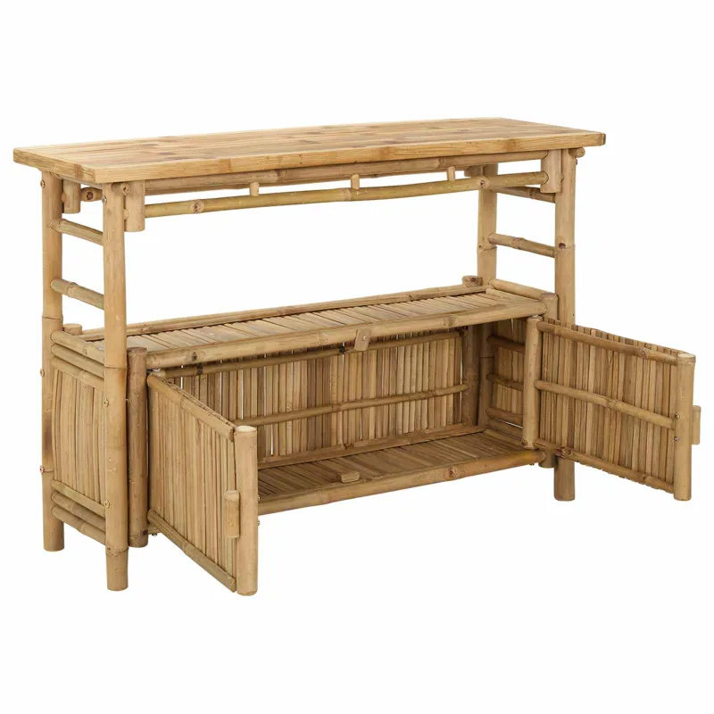 Konsolinis stalas su lentyna Natūrali 110 x 35 x 75 cm Bambukas