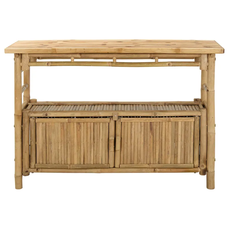 Konsolinis stalas su lentyna Natūrali 110 x 35 x 75 cm Bambukas