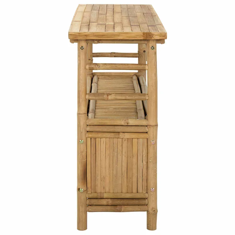 Konsolinis stalas su lentyna Natūrali 110 x 35 x 75 cm Bambukas