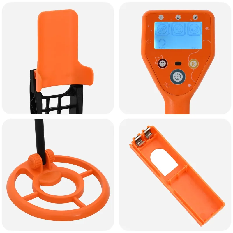 Metalų detektorius su LCD ekranu 2 modeliai 19 cm ritė Geltona