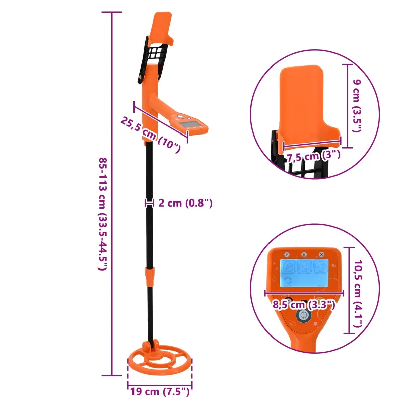 Metalų detektorius su LCD ekranu 2 modeliai 19 cm ritė Geltona