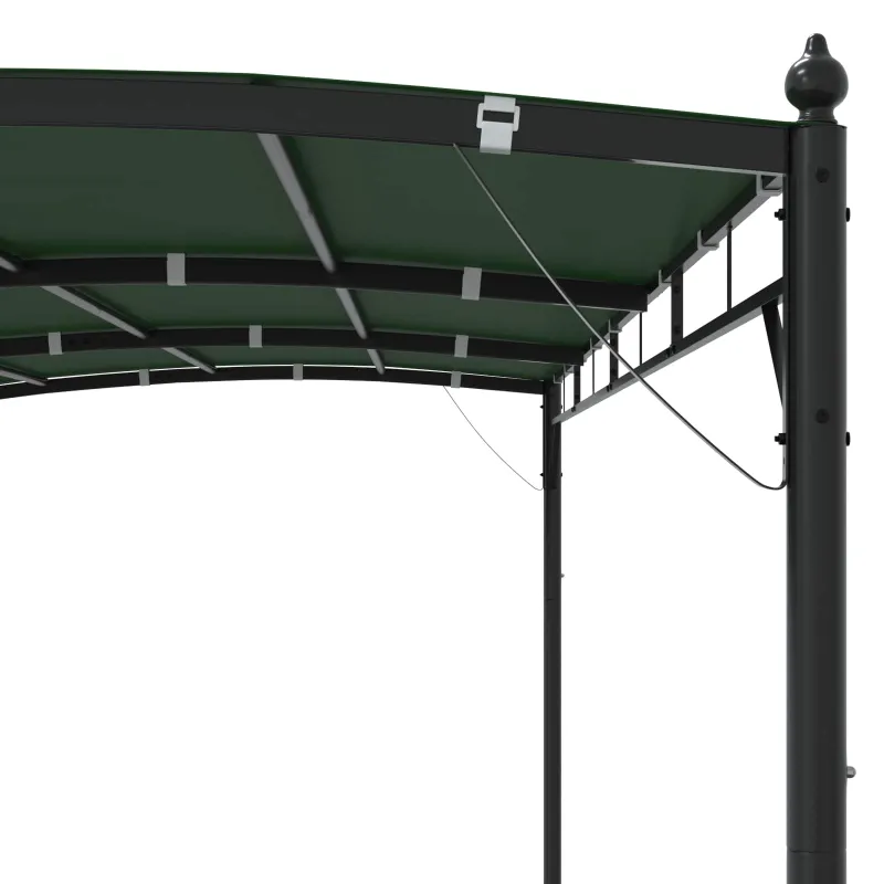 Pavėsinė 4 x 3 x 2,55 m Žalia Audinys ir aliuminis 180 gsm