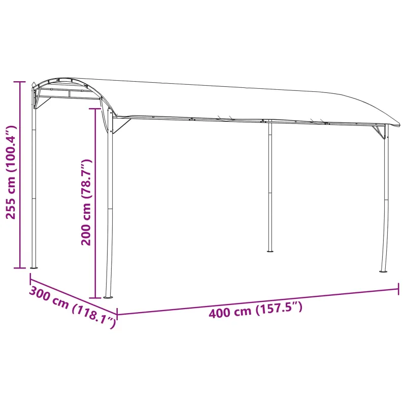 Pavėsinė 4 x 3 x 2,55 m Žalia Audinys ir aliuminis 180 gsm