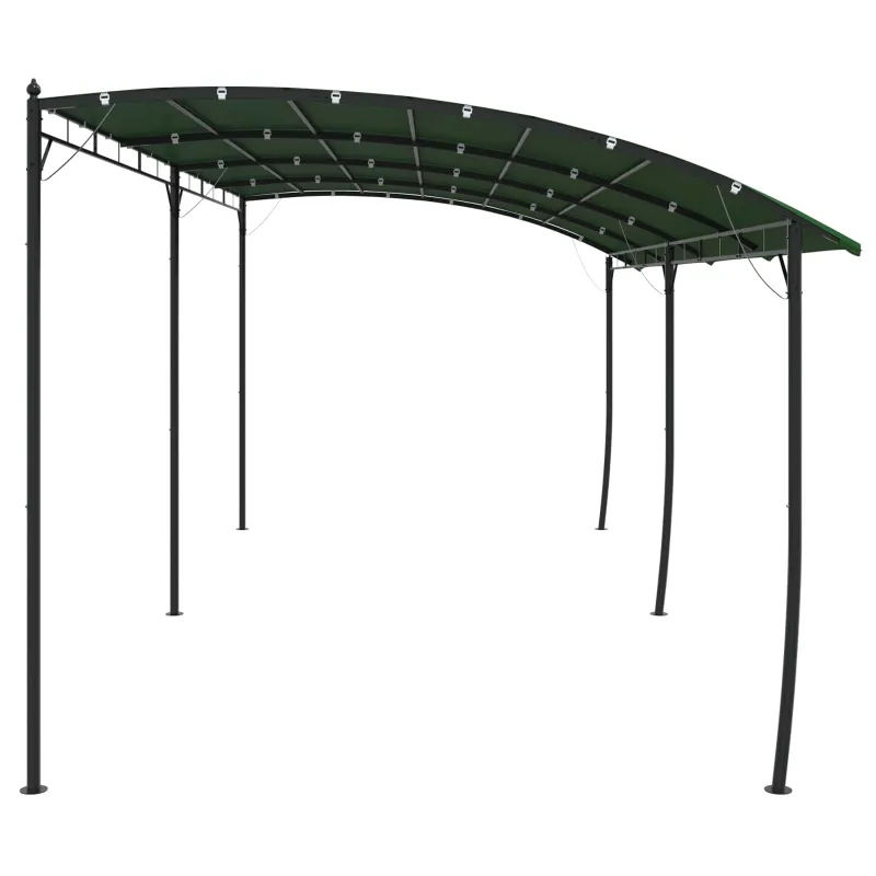 Pavėsinė 6 x 3 x 2,55 m Žalia Audinys ir aliuminis 180 gsm