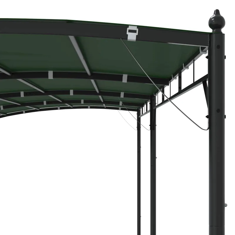 Pavėsinė 6 x 3 x 2,55 m Žalia Audinys ir aliuminis 180 gsm