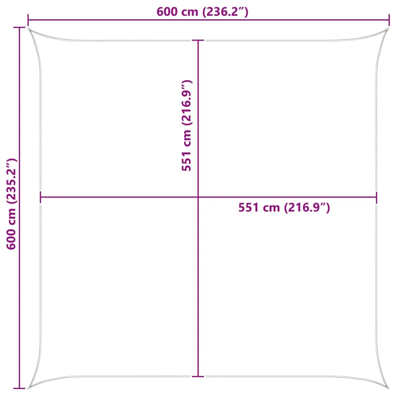 Saulės burė Geltona ir balta 6 x 6 m 100% poliesteris Oksfordas