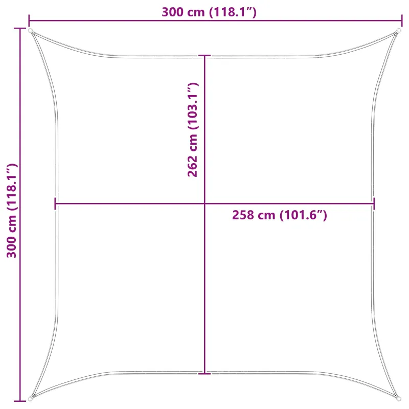Saulės burė Mėlyna ir balta 3 x 3 m 100% poliesteris Oksfordas