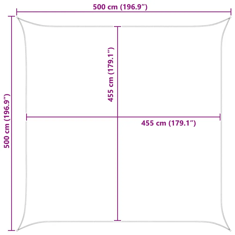 Saulės burė Mėlyna ir balta 5 x 5 m 100% poliesteris Oksfordas