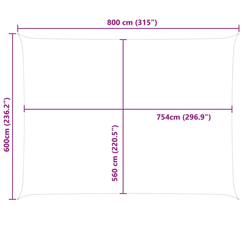 Saulės burė Geltona ir balta 8 x 6 m 100% poliesteris Oksfordas