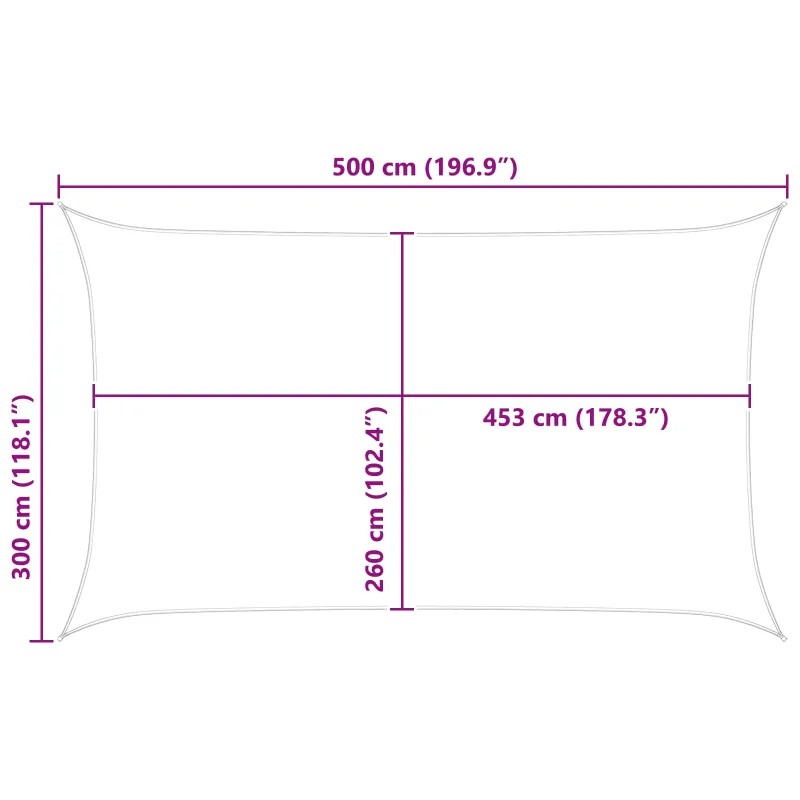 Saulės burė Šviesiai pilka ir balta. 5 x 3 m