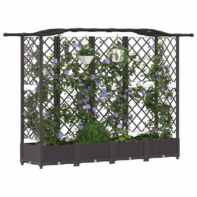 Pakeltas lovas su trelėmis ir stogu Ruda 203,5 x 40 x 125 cm PP
