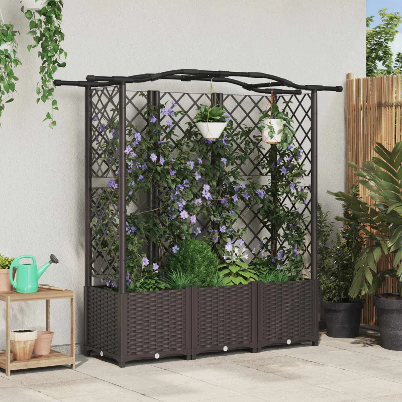 Pakeltas lovas su trelėmis ir stogu Ruda 163 x 40 x 141 cm PP