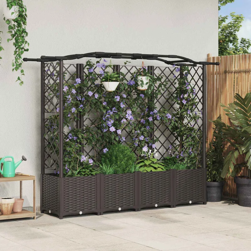 Pakeltas lovas su trelėmis ir stogu Ruda 204 x 40 x 141 cm PP
