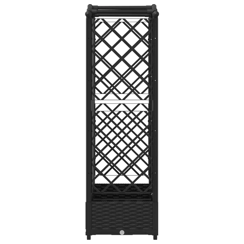 Pakeltas lovas su trelėmis ir stogu Juodas 163 x 40 x 126 cm PP