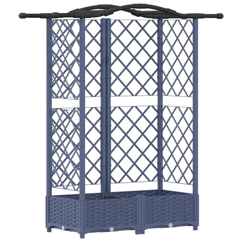 Pakeltas lovas su trelėmis ir stogu Pilka 124 x 40 x 126 cm PP