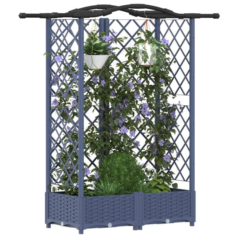 Pakeltas lovas su trelėmis ir stogu Pilka 124 x 40 x 126 cm PP