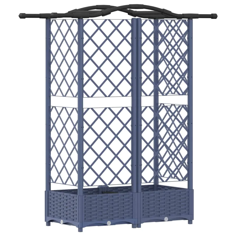 Pakeltas lovas su trelėmis ir stogu Pilka 124 x 40 x 126 cm PP