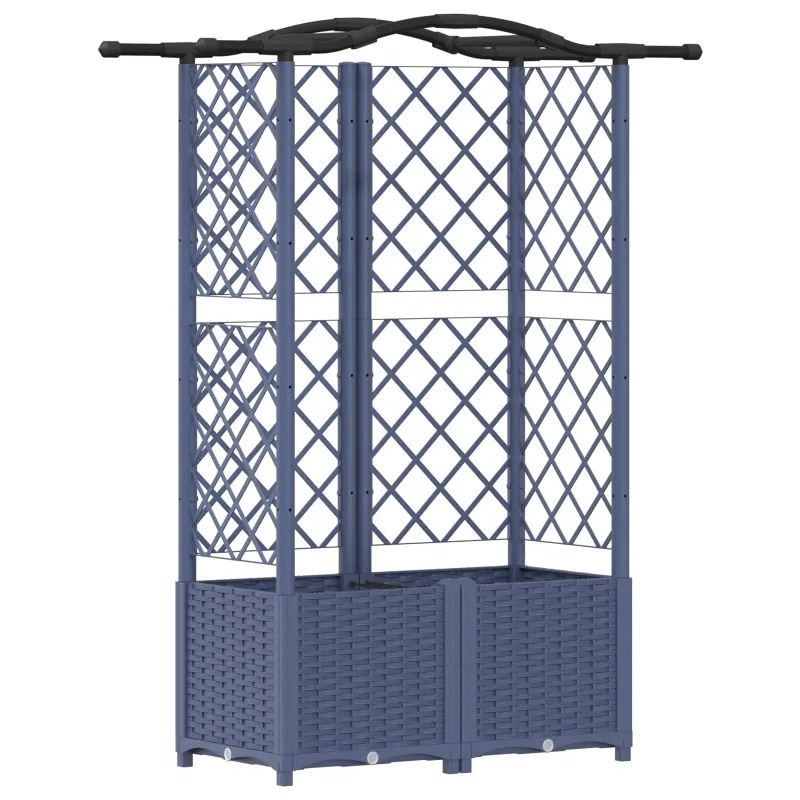 Pakeltas lovas su trelėmis ir stogu Pilka 122 x 40 x 141 cm PP