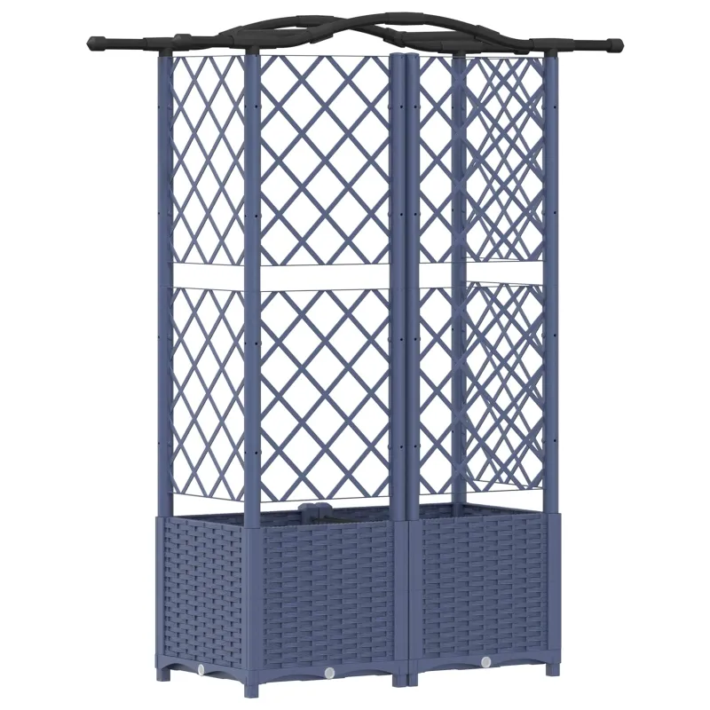 Pakeltas lovas su trelėmis ir stogu Pilka 122 x 40 x 141 cm PP