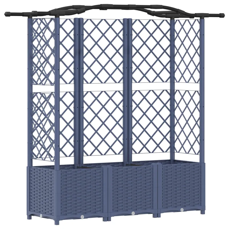 Pakeltas lovas su trelėmis ir stogu Pilka 163 x 40 x 141 cm PP