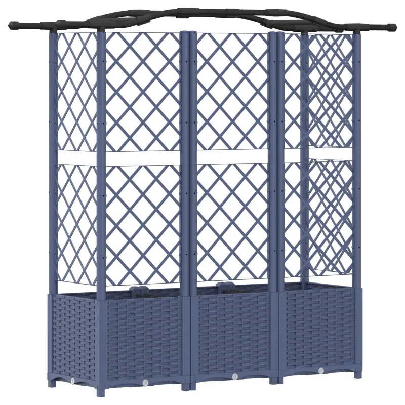 Pakeltas lovas su trelėmis ir stogu Pilka 163 x 40 x 141 cm PP
