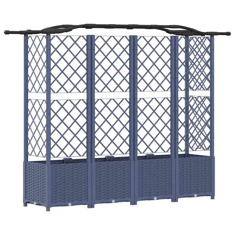 Pakeltas lovas su trelėmis ir stogu Pilka 204 x 40 x 141 cm PP