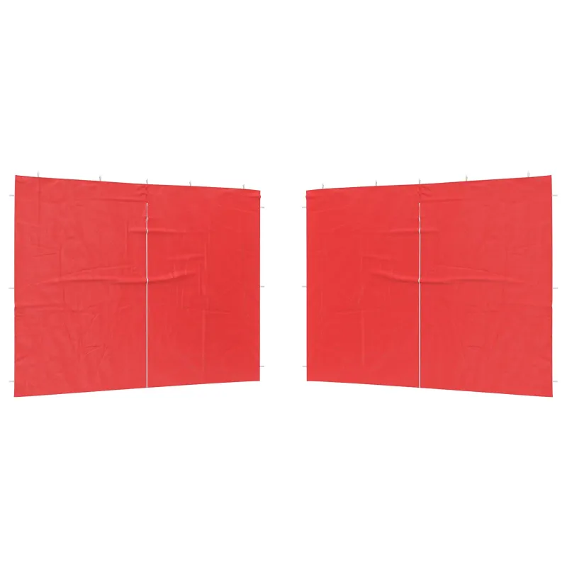 Šventinės palapinės šoninė siena 2 pcs Raudona 300 x 195 cm