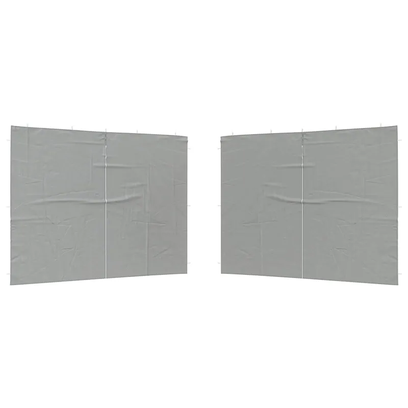 Šventinės palapinės šoninė siena 2 pcs Šviesiai pilka