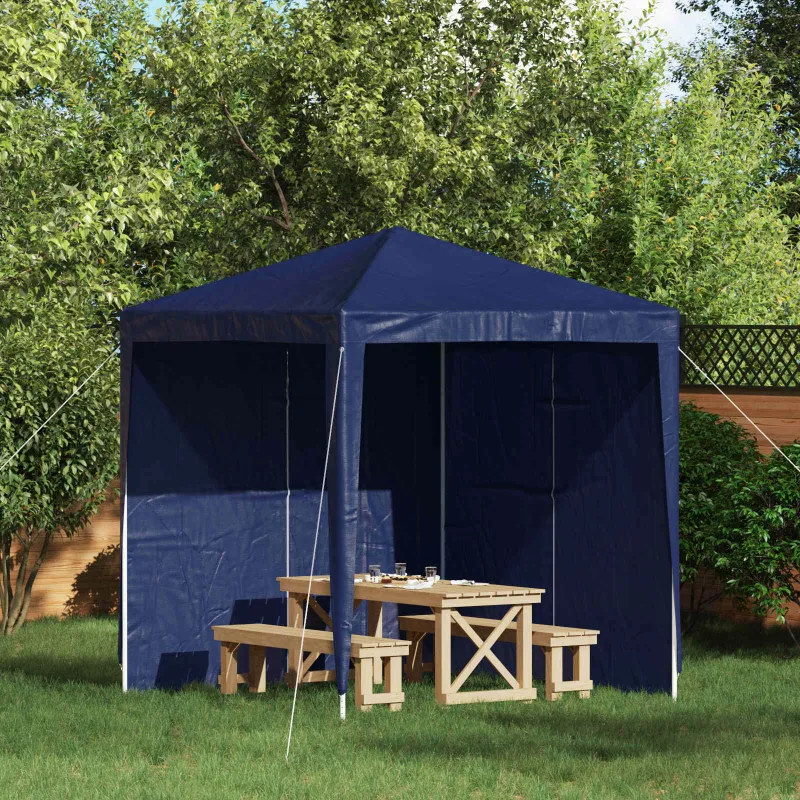 Šventinės palapinės šoninė siena 2 pcs Mėlyna 200 x 195 cm