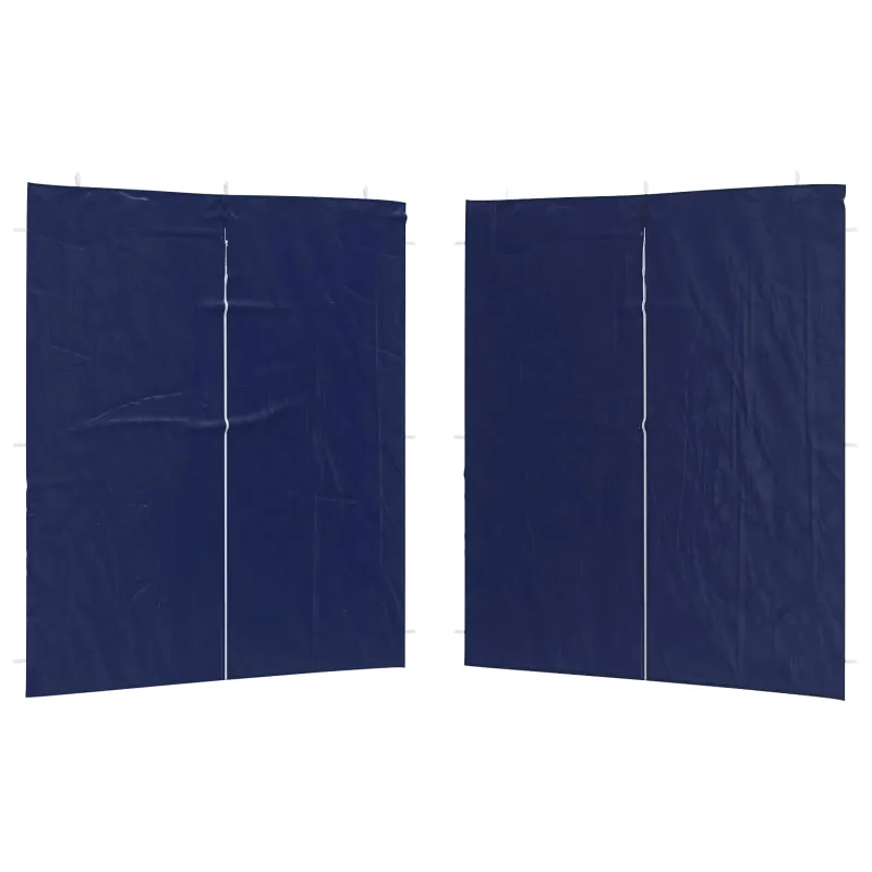 Šventinės palapinės šoninė siena 2 pcs Mėlyna 200 x 195 cm