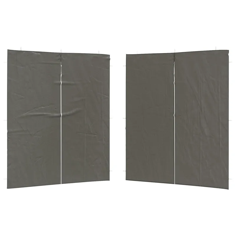 Šventinės palapinės šoninė siena 2 pcs Antracito 200 x 195 cm
