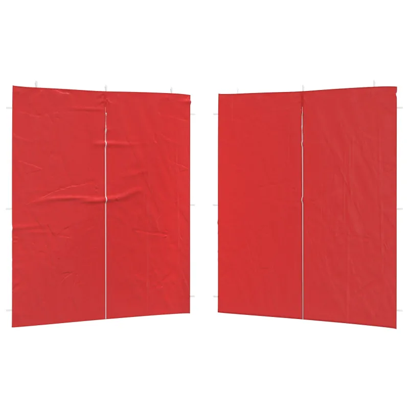 Šventinės palapinės šoninė siena 2 pcs Raudona 200 x 195 cm
