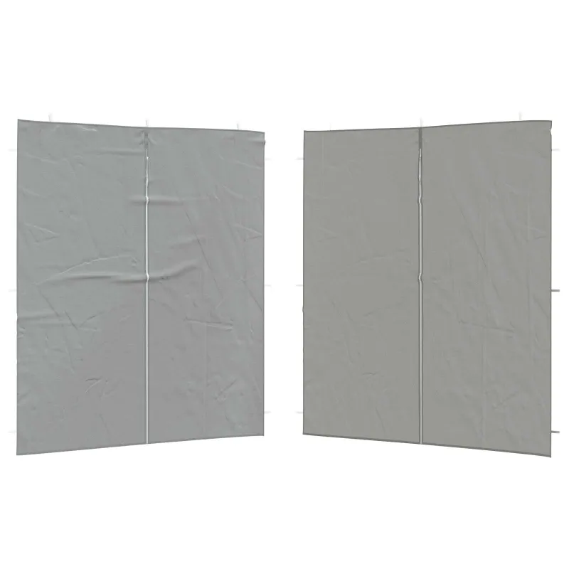 Šventinės palapinės šoninė siena 2 pcs Šviesiai pilka