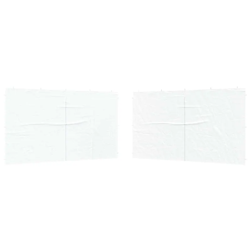 Šventinės palapinės šoninė siena 2 pcs Balta 400 x 195 cm