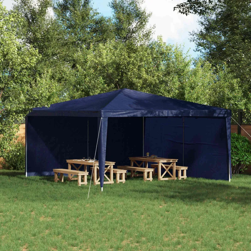 Šventinės palapinės šoninė siena 2 pcs Mėlyna 400 x 195 cm