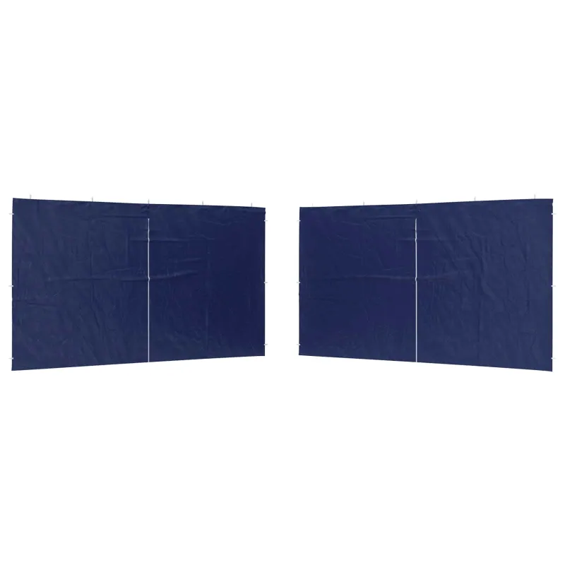 Šventinės palapinės šoninė siena 2 pcs Mėlyna 400 x 195 cm