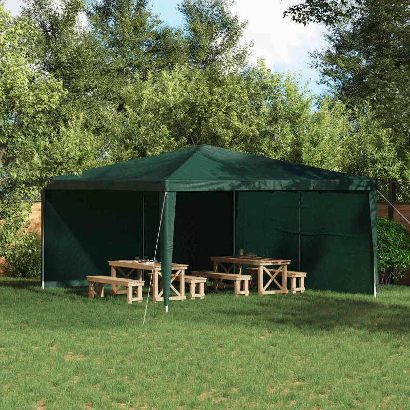 Šventinės palapinės šoninė siena 2 pcs Žalia 400 x 195 cm