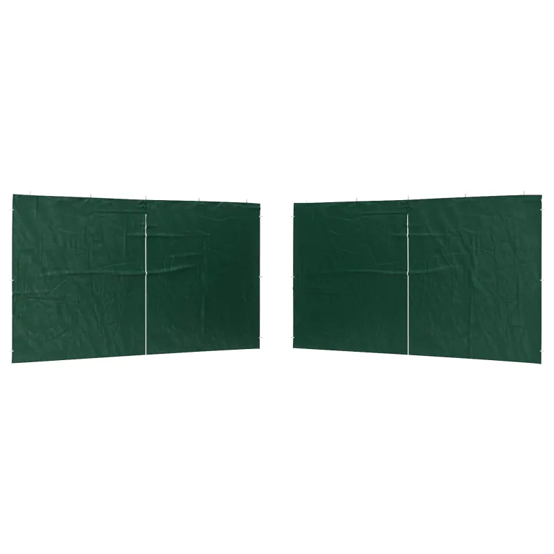 Šventinės palapinės šoninė siena 2 pcs Žalia 400 x 195 cm