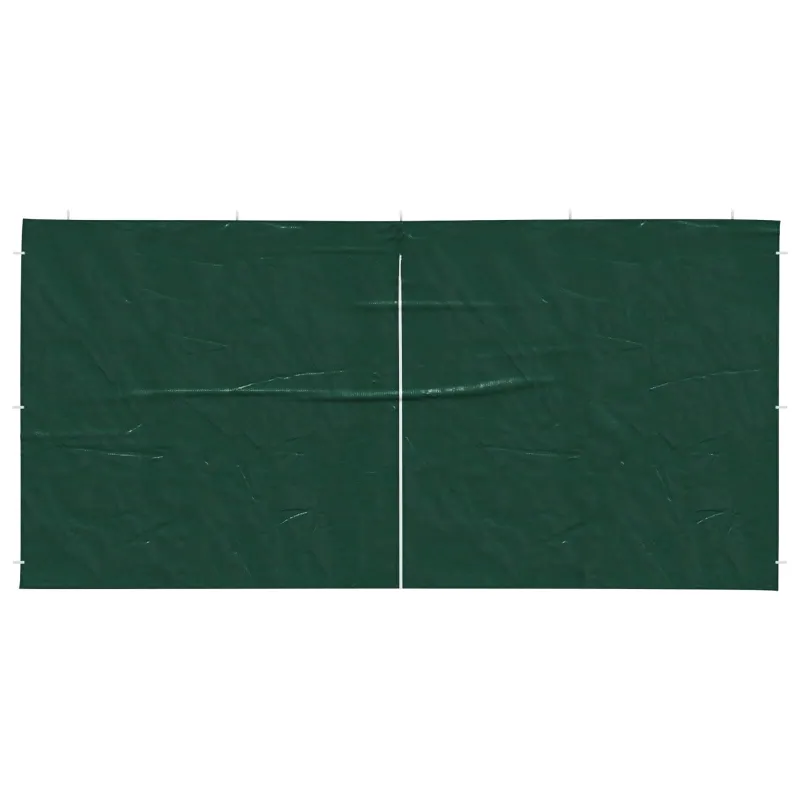 Šventinės palapinės šoninė siena 2 pcs Žalia 400 x 195 cm