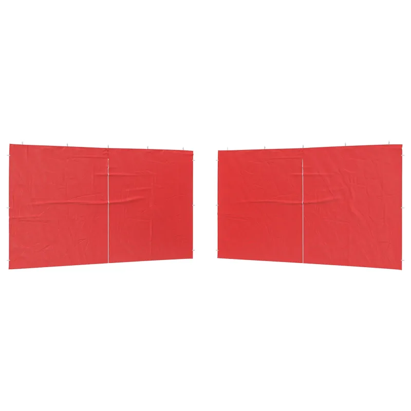 Šventinės palapinės šoninė siena 2 pcs Raudona 400 x 195 cm