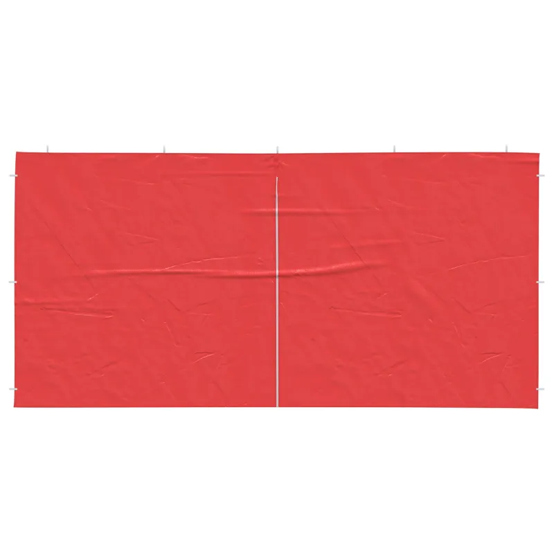 Šventinės palapinės šoninė siena 2 pcs Raudona 400 x 195 cm