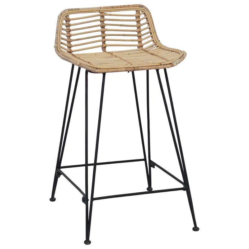 Baro taburetė 2 pcs Natūrali 44 x 45 x 76 cm Ratana ir Plienas