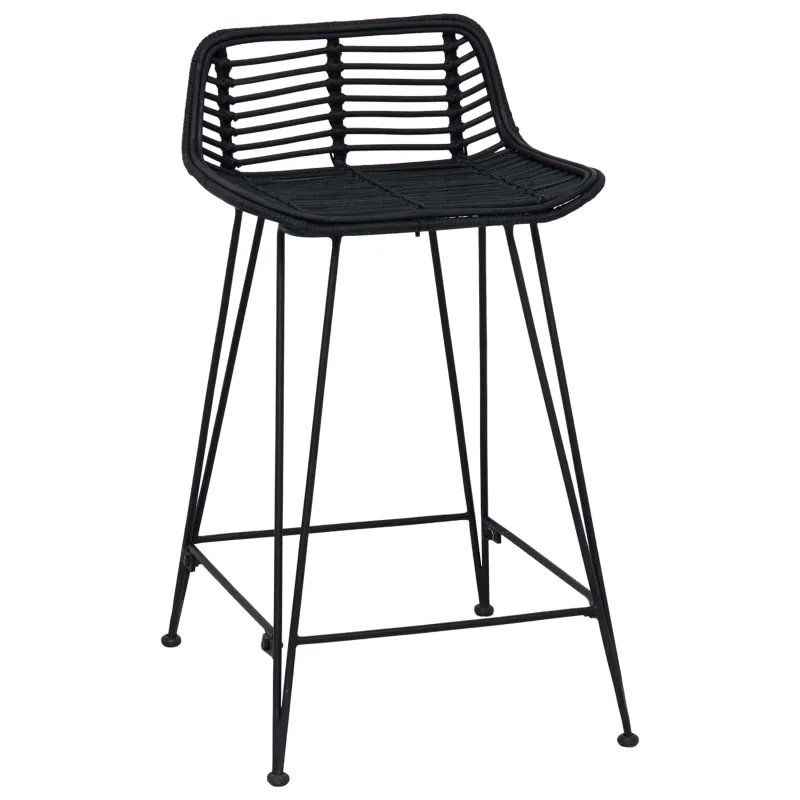 Baro taburetė 2 pcs Juoda 44 x 45 x 76 cm Ratana ir Plienas