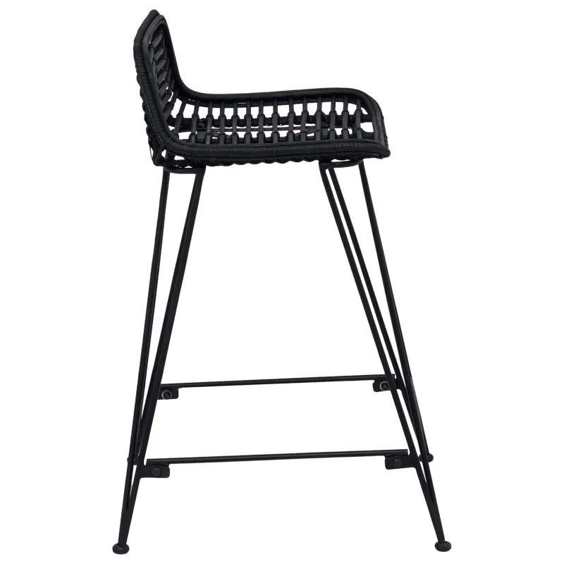 Baro taburetė 2 pcs Juoda 44 x 45 x 76 cm Ratana ir Plienas