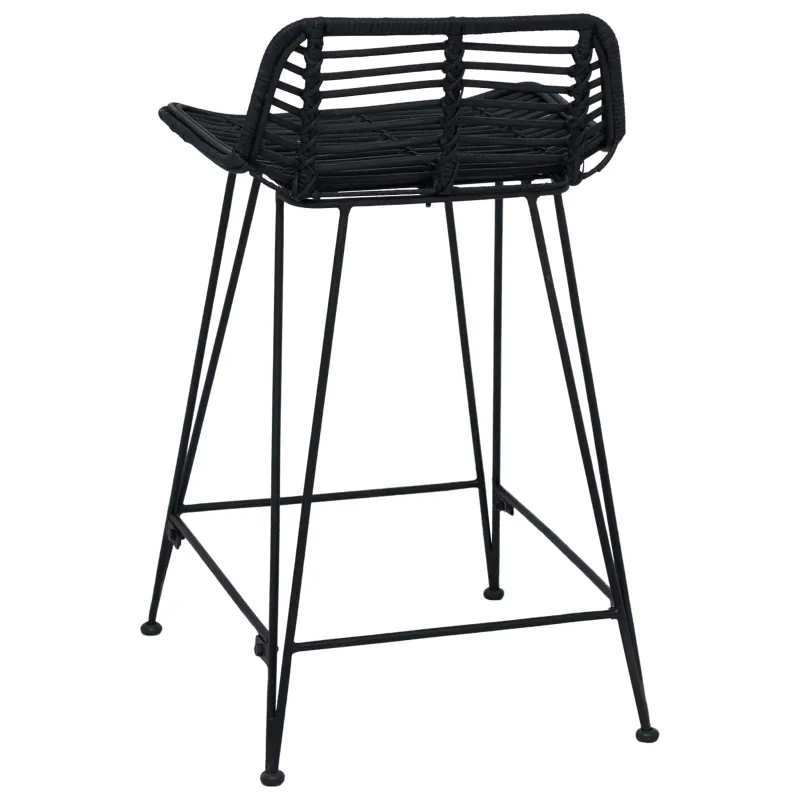 Baro taburetė 2 pcs Juoda 44 x 45 x 76 cm Ratana ir Plienas
