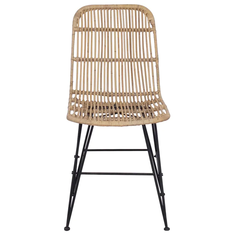 Valgomojo kėdė 2 pcs Natūrali 41 x 55 x 85 cm Ratana ir Plienas