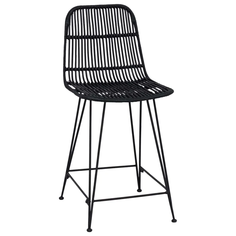 Baro taburetė 2 pcs Juoda 44 x 54 x 96 cm Ratana ir Plienas